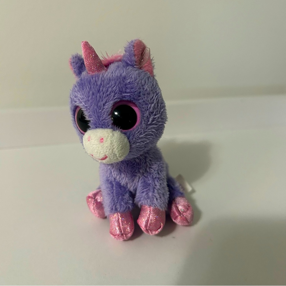 Ty Beanie Boos Rainbow - Unicorn Clip-Retired 3.5”